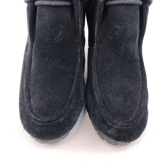 Michael Kors Rory Black Leather Wedge Ankle Booties 10M - Picture 10 of 13